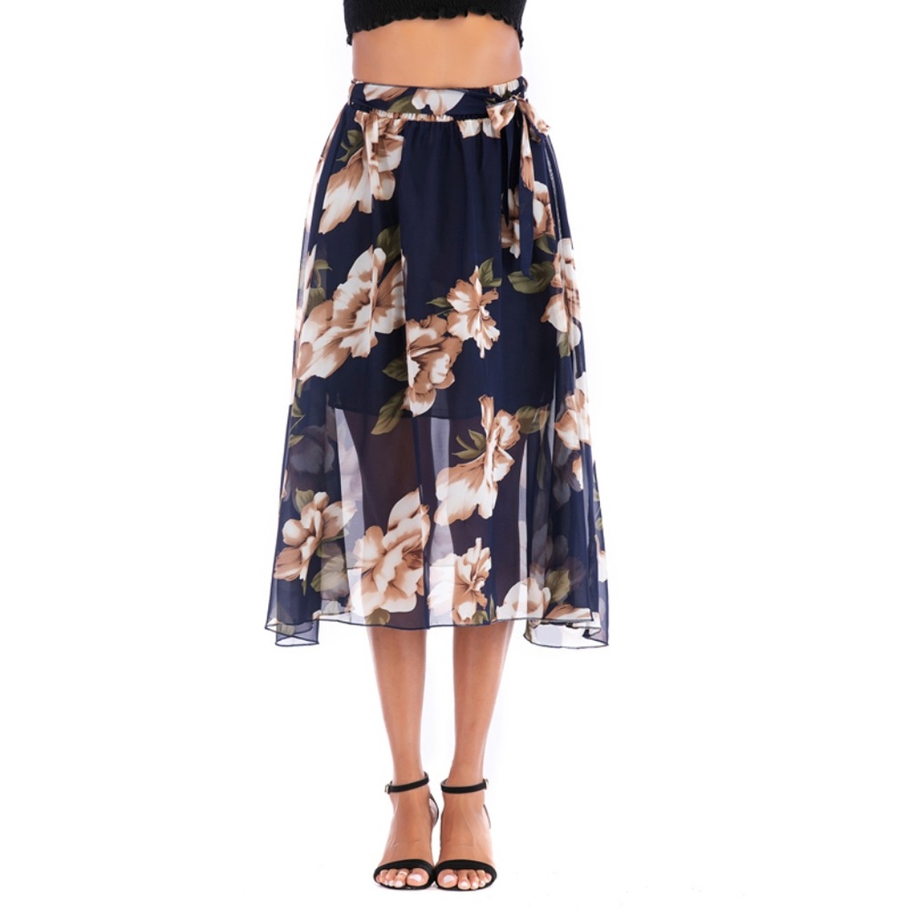 Floral Chiffon Skirt - Picture 3 of 8